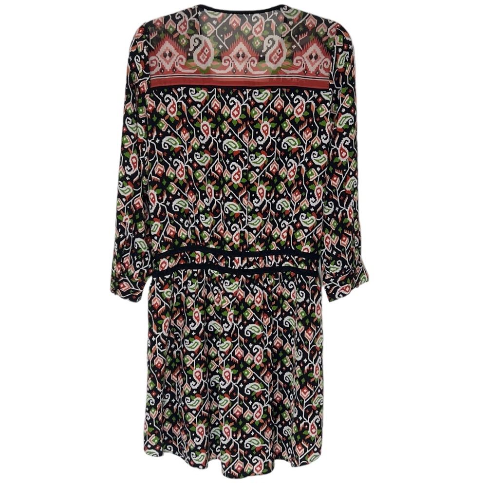 Veronica Beard Tie Front Silk Venice Mini Shirt Dress Size 6 - Picture 3 of 16